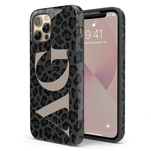 Oversized Leopard Custom Initials iPhone Case